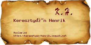Keresztyén Henrik névjegykártya